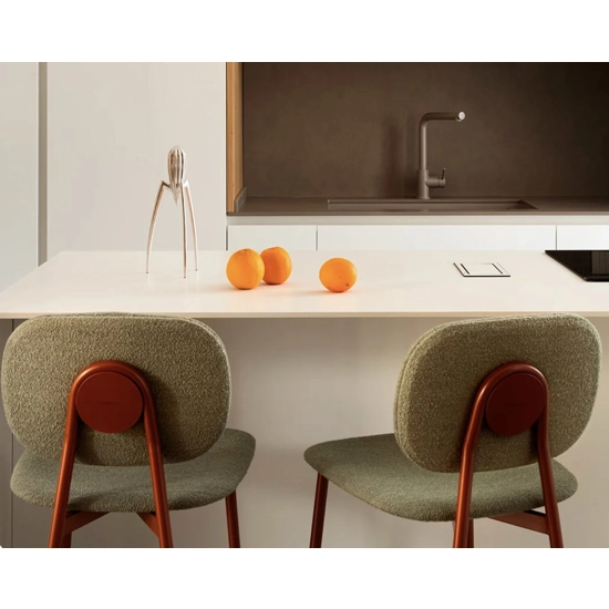 Tata Young Stool (upholstered seat and back) Metal stools point 3